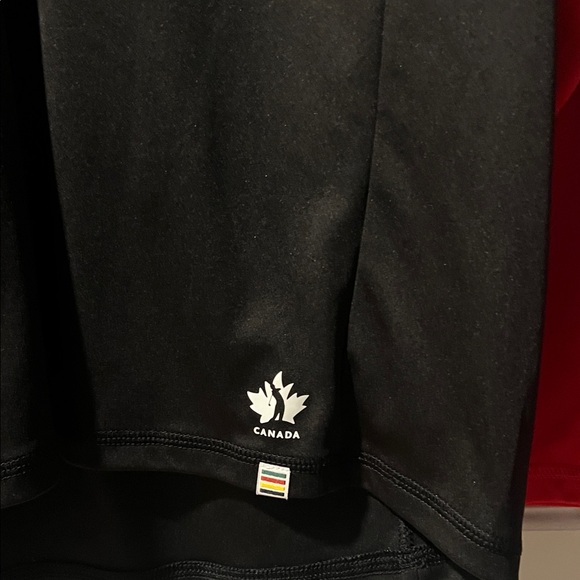 Gray and Black Olympic merch Quarter-Zip Pullover with Red Accents - Picture 3 of 4